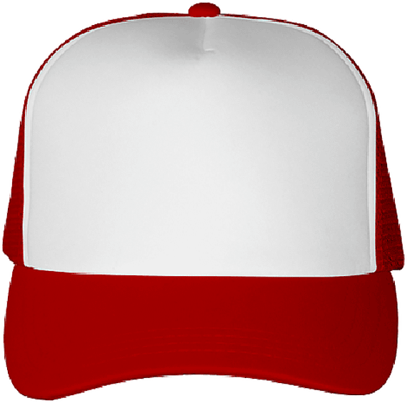 5 Panel Trucker Cap White / Red