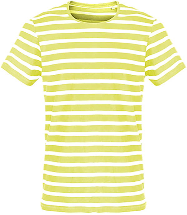 04d50 tee shirt mariniere homme manches courtes face Lime