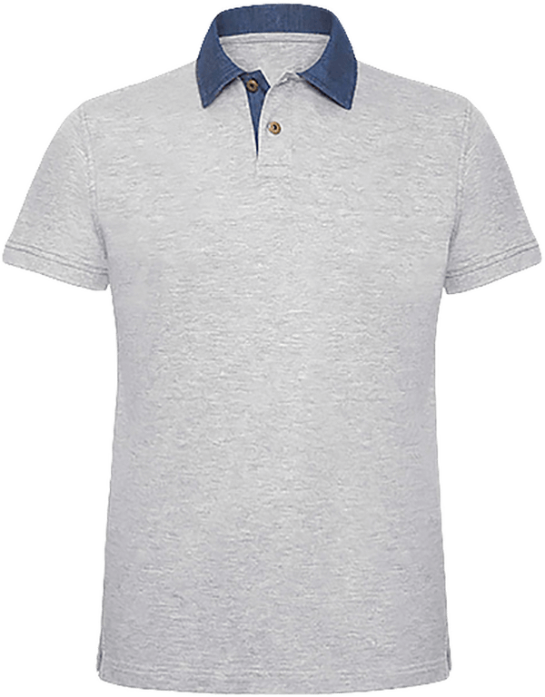Polo Col Denim Denim / Heather Grey
