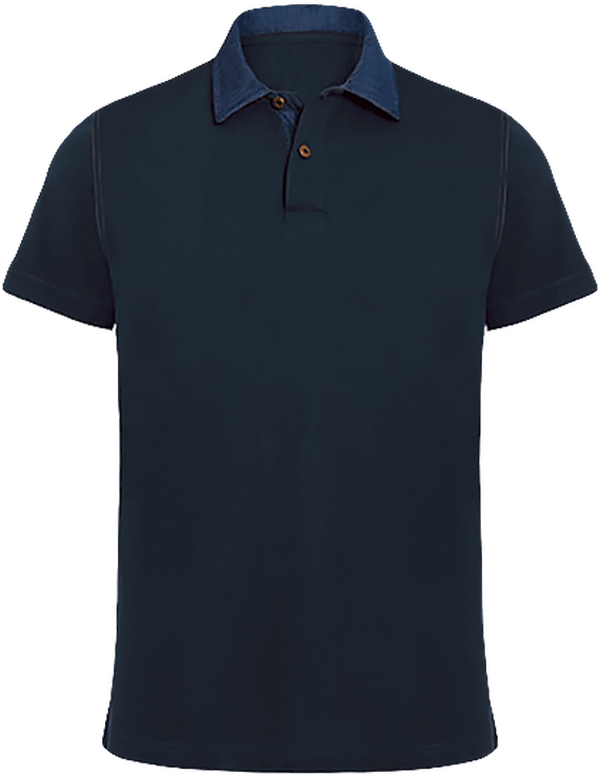 Denim Collar Polo Denim / Navy