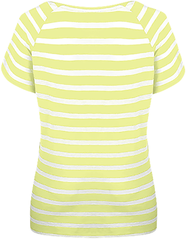 04k51 tee shirt mariniere femme manches courtes loose fit dos White / Sunny Lime