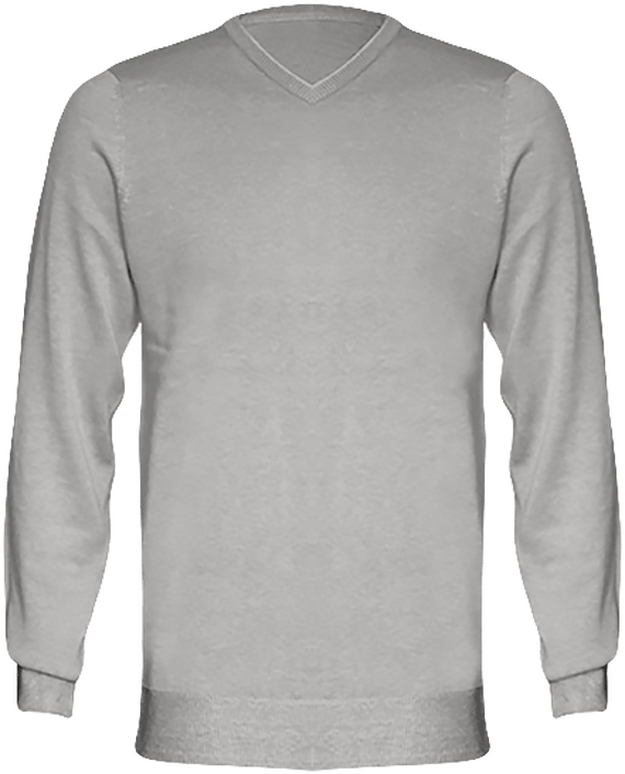 Customizable Men's V-Neck Sweater On Tunetoo Grey Melange