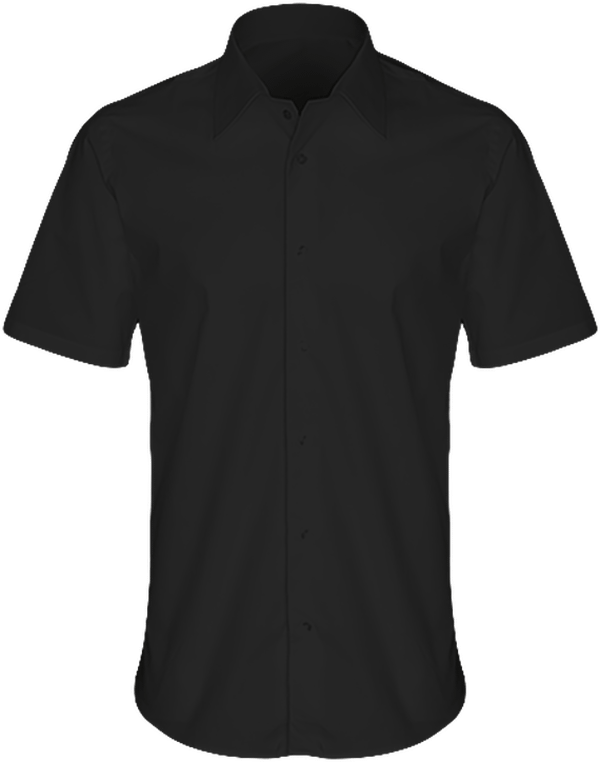 Shirt Men Skinny Short Sleeve Black