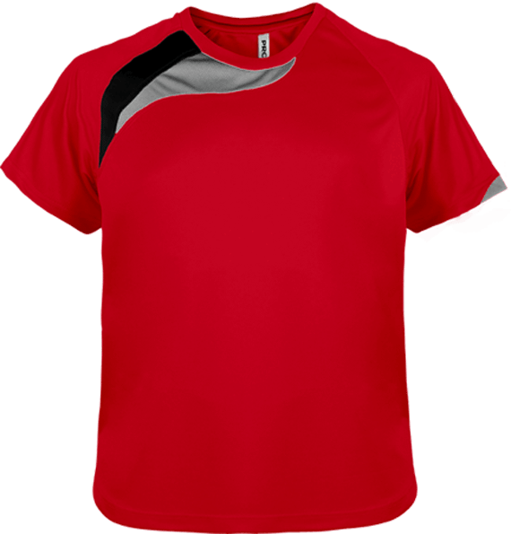 Customize Your Kids’ Sports T-Shirt Through Tunetoo. Thus, Make All His Sports Activities Unique. Sporty Red / Black / Storm Grey
