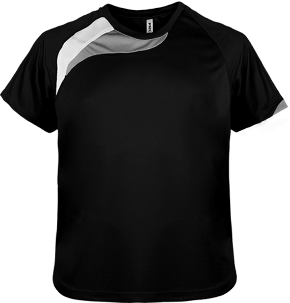 Customize Your Child's Sports T-Shirt With Tunetoo. Make All His Sports Activities Unique. Black / White / Storm Grey