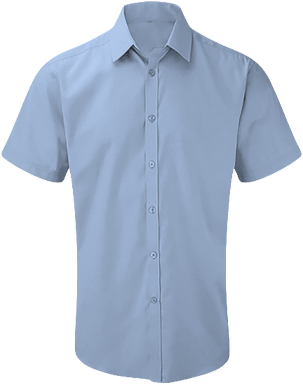 Short Sleeve Chevron Shirt Light Blue