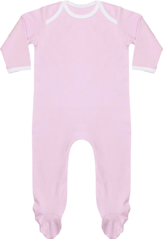  Pyjama Bébé Manches Longues  Pale Pink / White