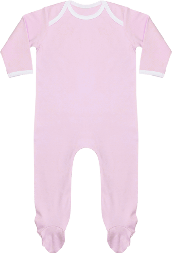 Langärmliger Baby-Pyjama Pale Pink / White