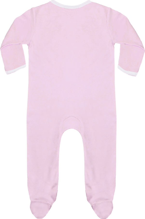 04s40 pyjama bebe manches longues contraste bleu ciel dos Pale Pink / White