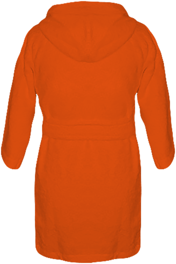 01f peignoir enfant a capuche gamme pure dos MANDARINE