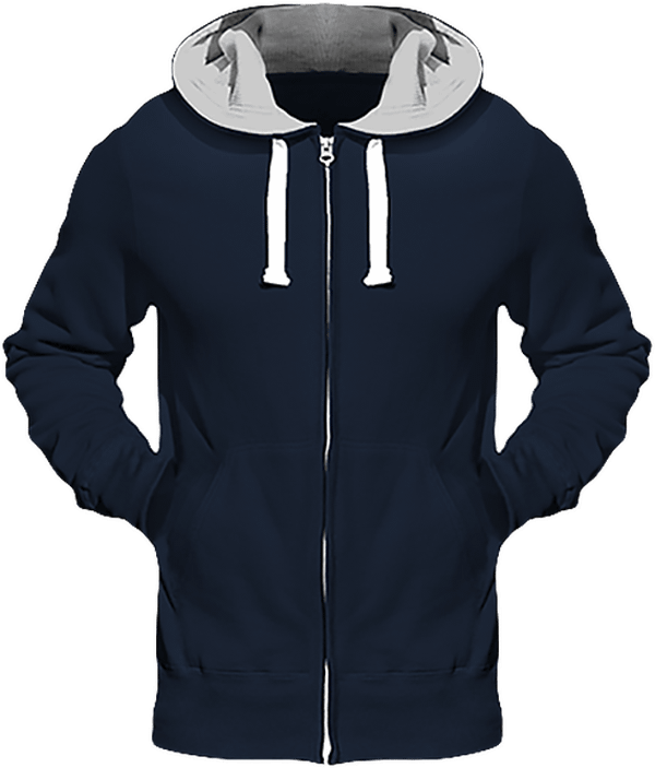 06d12 sweat zippe capuche chunky face New French Navy (Grey Inner)