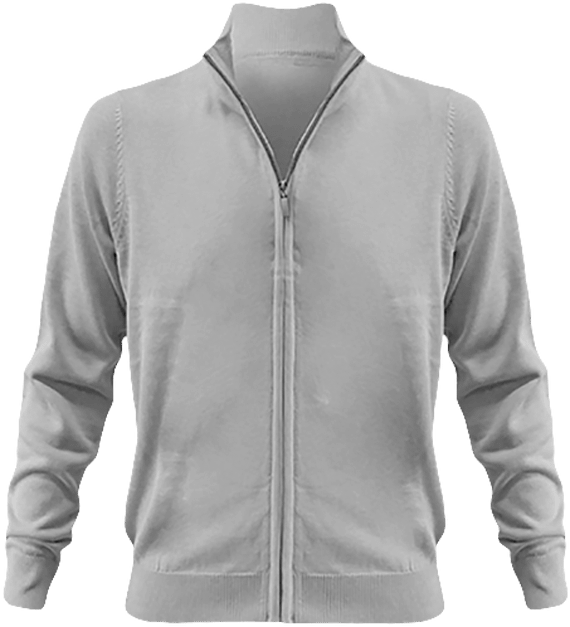 Men's Cardigan | Embroidery Grey Melange