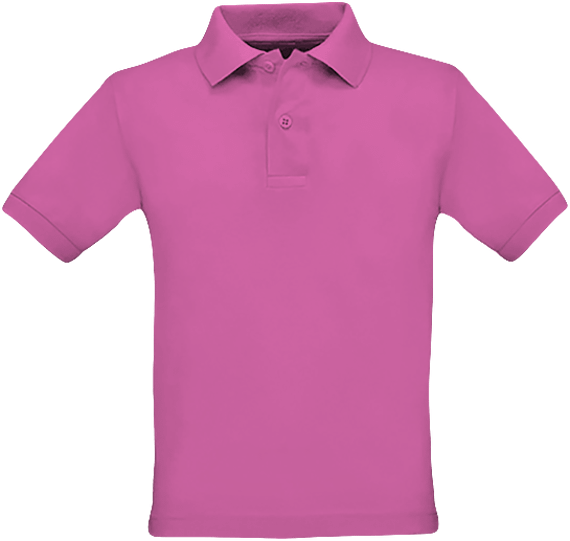 Children's Polo | Embroidery And Print | 100% Cotton Fuchsia