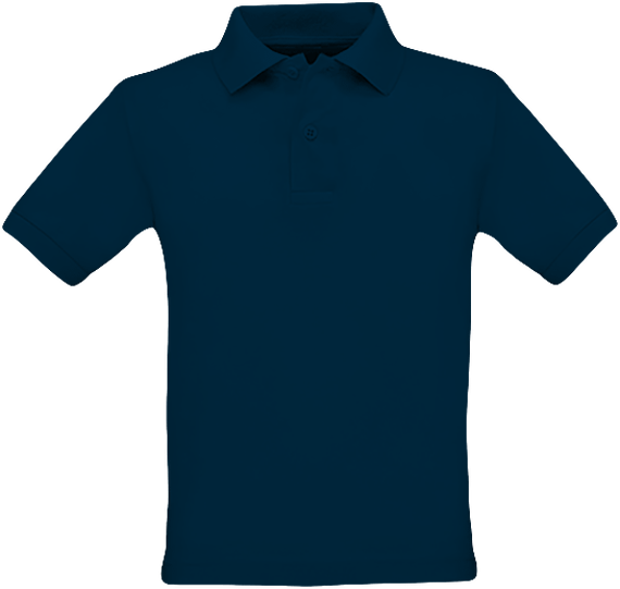 Children's Polo | Embroidery And Print | 100% Cotton Navy