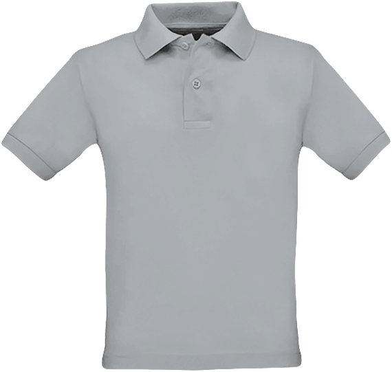 Children's Polo | Embroidery And Print | 100% Cotton Pacific Grey