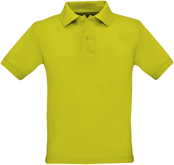 Children's Polo | Embroidery And Print | 100% Cotton Pixel Lime