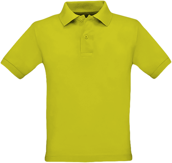 Polo Coupe Enfant | Broderie Et Impression | 100% Coton Pixel Lime