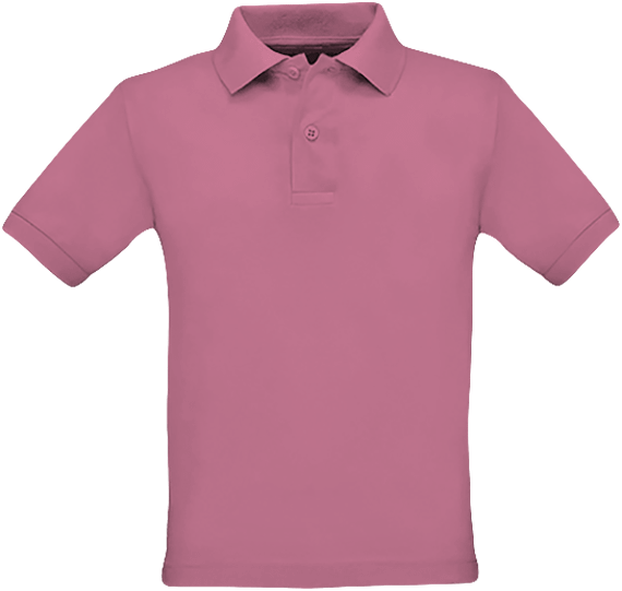 Polo Coupe Enfant | Broderie Et Impression | 100% Coton Pixel Pink