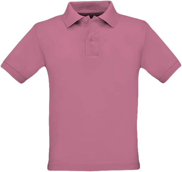 Polo Coupe Enfant | Broderie Et Impression | 100% Coton Pixel Pink