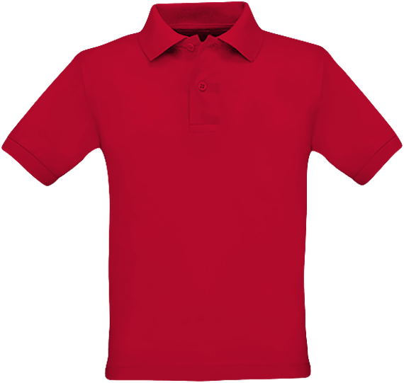 Children's Polo | Embroidery And Print | 100% Cotton Red