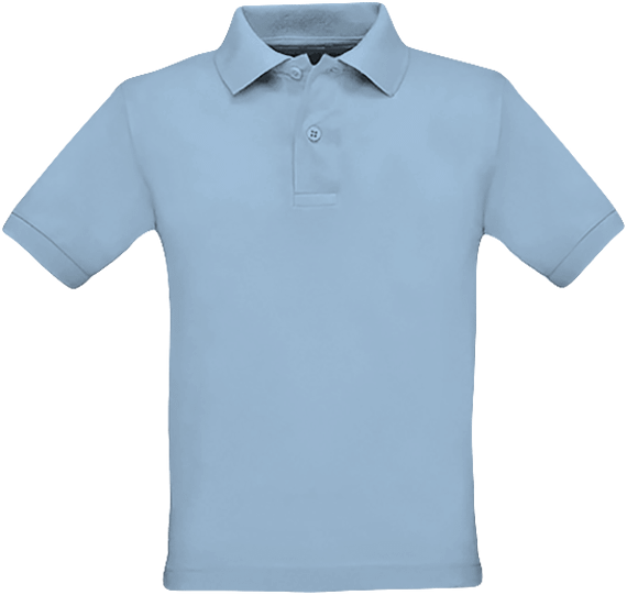 Children's Polo | Embroidery And Print | 100% Cotton Sky Blue