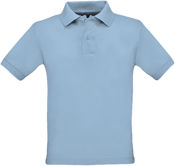 Polo Coupe Enfant | Broderie Et Impression | 100% Coton Sky Blue