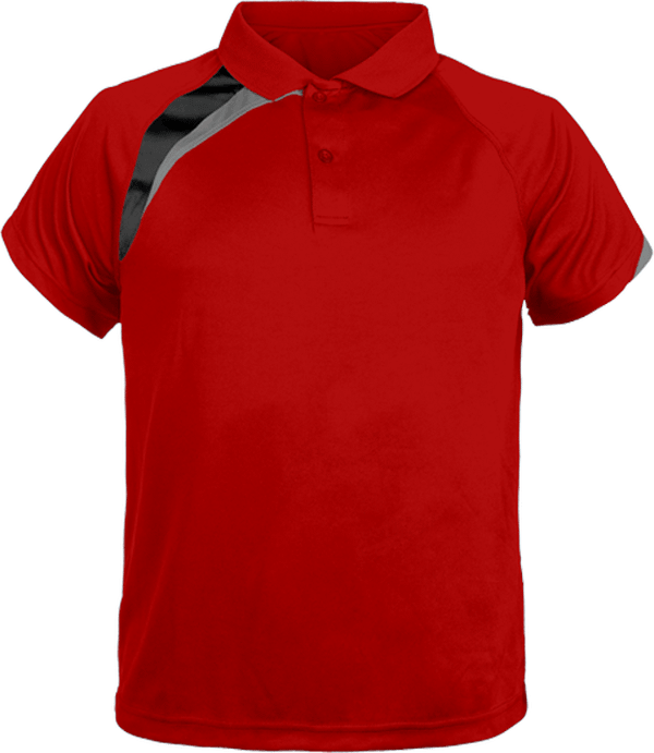 Polo Shirt Sport three-colour Kids | Tunetoo Sporty Red / Black / Storm Grey