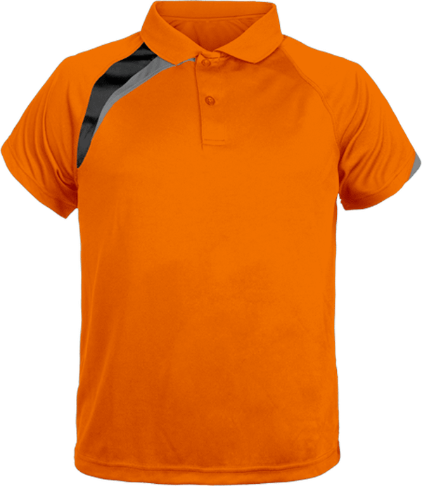 Polo Shirt Sport three-colour Kids | Tunetoo Orange / Black / Storm Grey
