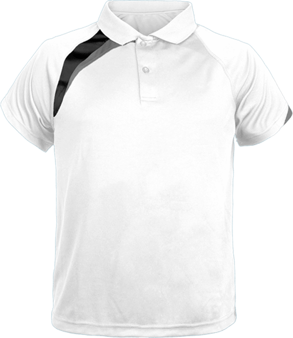 Polo Shirt Sport three-colour Kids | Tunetoo White / Black / Storm Grey
