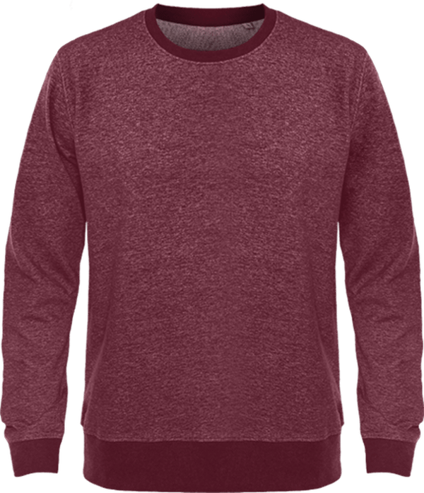 06g27 sweat shirt col rond stanley stella seeks face Dark Heather Burgundy