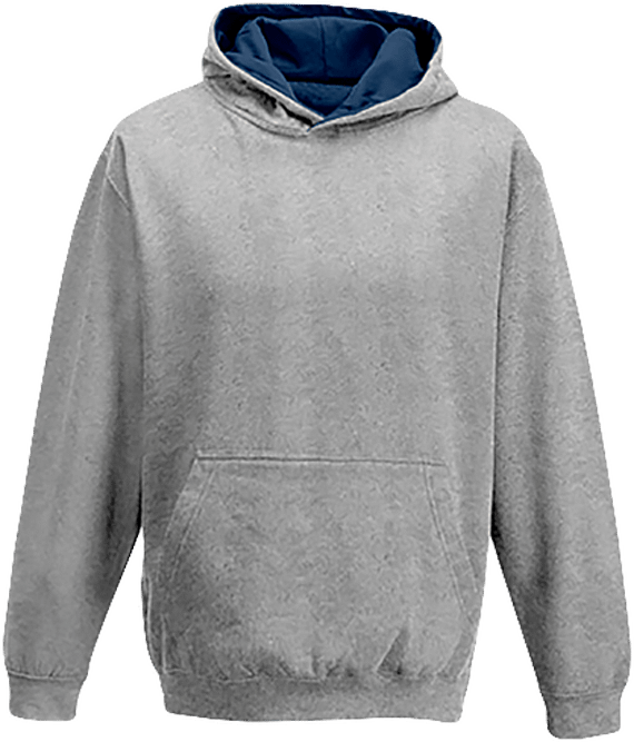 Sweat À Capuche Bicolore Enfant À Personnaliser KARIBAN Oxford Grey / Navy