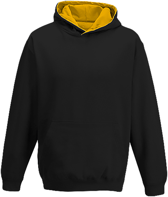 Sweat À Capuche Bicolore Enfant À Personnaliser KARIBAN Black / Yellow