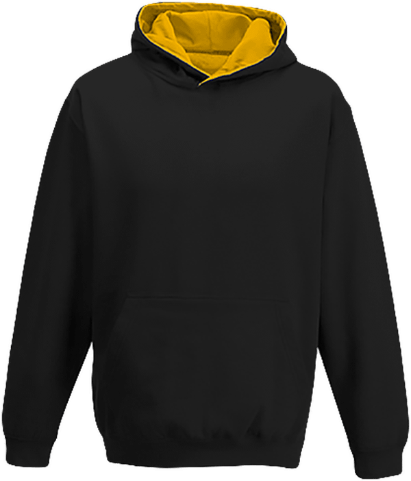 Sweat À Capuche Bicolore Enfant À Personnaliser KARIBAN Black / Yellow