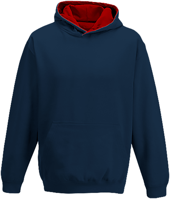Customizable Bicolor Hoodie For Kids KARIBAN Navy / Red