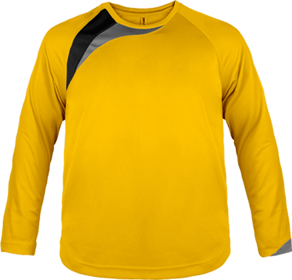 T-shirt Sport Enfant Tricolore - Polyester, Séchage Rapide - PA409 Sporty Yellow / Black / Storm Grey