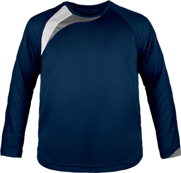 T-shirt Sport Enfant Tricolore - Polyester, Séchage Rapide - PA409 Sporty Navy / White / Storm Grey