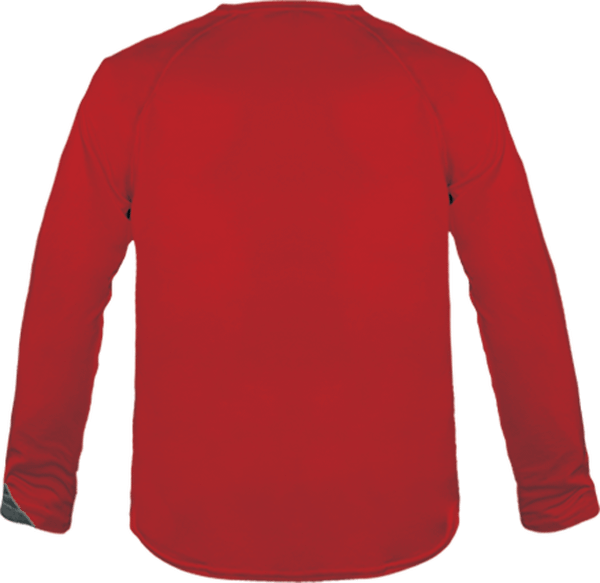04n30 tee shirt sport ml tricolore enfant dos Sporty Red / Black / Storm Grey