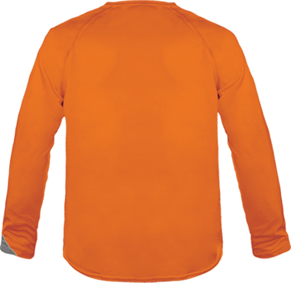04n30 tee shirt sport ml tricolore enfant dos Orange / Black / Storm Grey