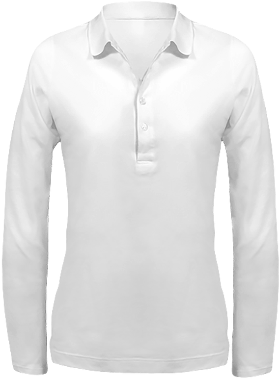 Polo Femme Manches Longues White