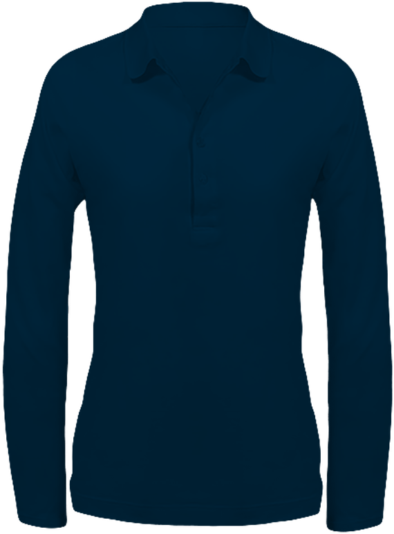 Long-Sleeved Polo Shirt For Women Navy