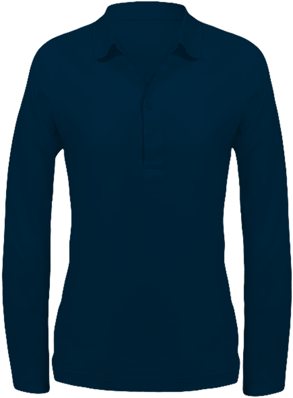 Women's Long Sleeve Polo Navy