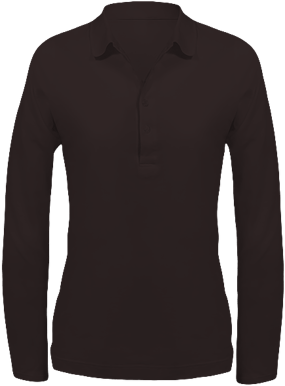 Long-Sleeved Polo Shirt For Women Brown
