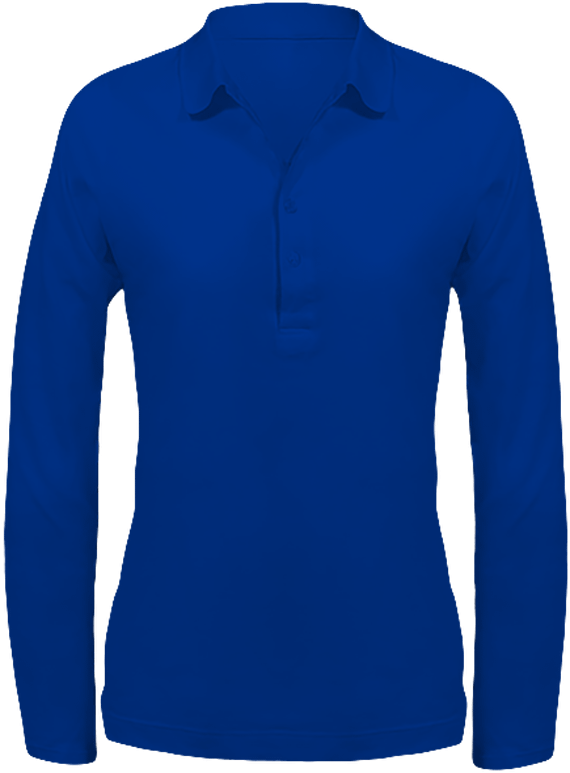 Women's Long Sleeve Polo Royal Blue