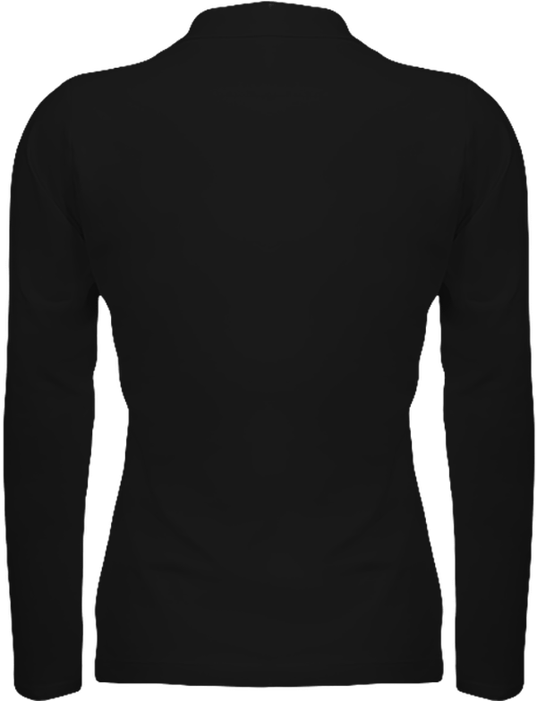 07k polo maille piquee femme manches longues dos Black