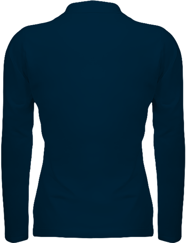 07k polo maille piquee femme manches longues dos Navy