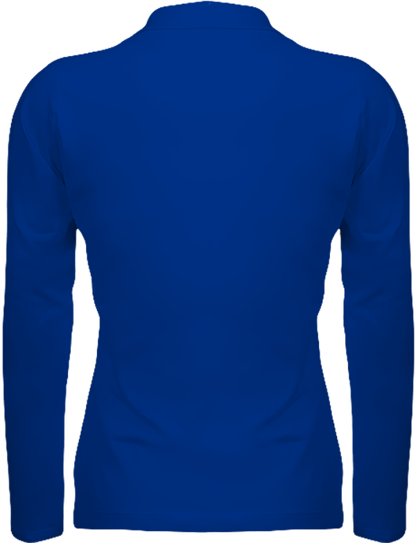 07k polo maille piquee femme manches longues dos Royal Blue
