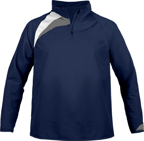 Sweatshirt Training Kids tricolour 3/4 sleeve with zip | Tunetoo Sporty Navy / White / Storm Grey