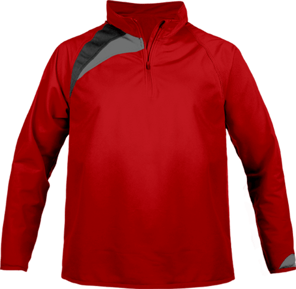 04n40 sweat entrainement tricolore 3 4 zippe enfant plexus Sporty Red / Black / Storm Grey