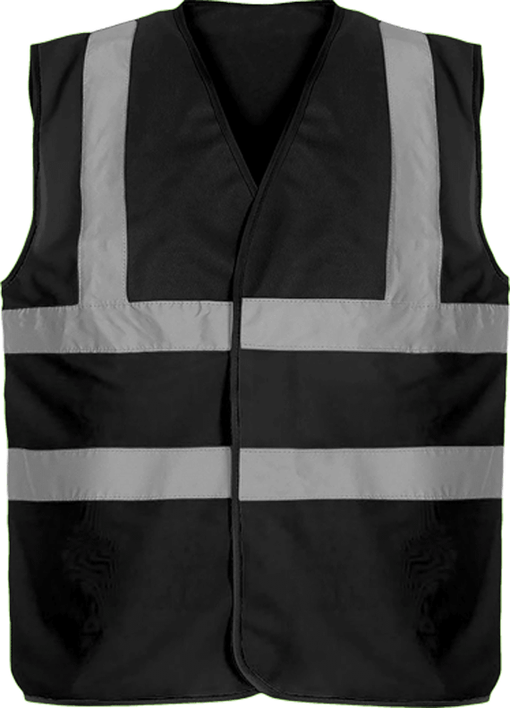Security Vest two-tone 4 strips | Tunetoo Black