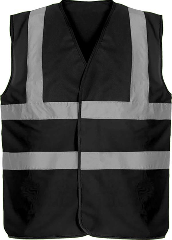Customizable Two-Tone Safety Vest Black
